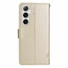 For Samsung Galaxy S25+ / S24+ 5G Tree & Cat Embossed Pattern Flip Leather Phone Case(Gold) - 3