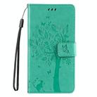 For Samsung Galaxy S25 Ultra 5G Tree & Cat Embossed Pattern Flip Leather Phone Case(Green) - 2