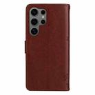 For Samsung Galaxy S25 Ultra 5G Tree & Cat Embossed Pattern Flip Leather Phone Case(Coffee) - 3