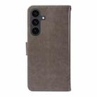 For Samsung Galaxy S25 FE 5G Tree & Cat Embossed Pattern Flip Leather Phone Case(Grey) - 3