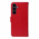 For Samsung Galaxy S25 FE 5G Tree & Cat Embossed Pattern Flip Leather Phone Case(Red) - 3
