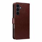 For Samsung Galaxy S25 FE 5G Tree & Cat Embossed Pattern Flip Leather Phone Case(Coffee) - 3