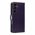 For Samsung Galaxy S25 FE 5G Tree & Cat Embossed Pattern Flip Leather Phone Case(Purple) - 3