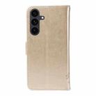 For Samsung Galaxy S25 FE 5G Tree & Cat Embossed Pattern Flip Leather Phone Case(Gold) - 3