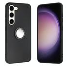 For Samsung Galaxy S23+ 5G Matte Ring Holder TPU Phone Case(Black) - 1
