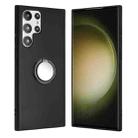 For Samsung Galaxy S22 Ultra 5G Matte Ring Holder TPU Phone Case(Black) - 1