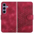 For Samsung Galaxy S25 5G YX0060 Elephant Head Embossed Phone Leather Case with Lanyard(Rose Red) - 1