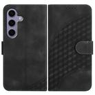 For Samsung Galaxy S25 5G YX0060 Elephant Head Embossed Phone Leather Case with Lanyard(Black) - 1