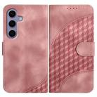 For Samsung Galaxy S25 5G YX0060 Elephant Head Embossed Phone Leather Case with Lanyard(Pink) - 1