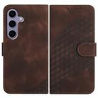 For Samsung Galaxy S25 5G YX0060 Elephant Head Embossed Phone Leather Case with Lanyard(Coffee) - 1