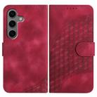 For Samsung Galaxy S25+ 5G YX0060 Elephant Head Embossed Phone Leather Case with Lanyard(Rose Red) - 1