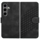 For Samsung Galaxy S25+ 5G YX0060 Elephant Head Embossed Phone Leather Case with Lanyard(Black) - 1