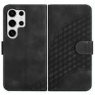 For Samsung Galaxy S25 Ultra 5G YX0060 Elephant Head Embossed Phone Leather Case with Lanyard(Black) - 1