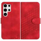 For Samsung Galaxy S25 Ultra 5G YX0060 Elephant Head Embossed Phone Leather Case with Lanyard(Red) - 1