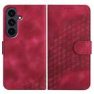 For Samsung Galaxy S25 FE 5G Elephant Head Embossed Phone Leather Case with Lanyard(Rose Red) - 1