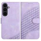 For Samsung Galaxy S25 FE 5G Elephant Head Embossed Phone Leather Case with Lanyard(Light Purple) - 1