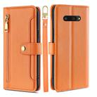 For Kyocera Digno SX4 5G Sheep Texture Cross-body Zipper Wallet Leather Phone Case(Orange) - 1