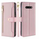 For Kyocera Digno SX4 5G Sheep Texture Cross-body Zipper Wallet Leather Phone Case(Pink) - 1