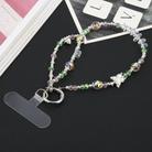 Mobile Phone Anti-lost Pink Green Bead Chain Short Lanyard(Butterfly) - 1