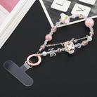 Mobile Phone Anti-lost Flower Block Bead Chain Short Lanyard(Pink) - 1