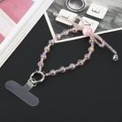 Mobile Phone Anti-lost Bowknot Bead Chain Short Lanyard(Pink) - 1