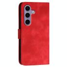 For Samsung Galaxy S25 5G YX0080 Grid Butterfly Embossed Pattern Flip Leather Phone Case with Lanyard(Red) - 3