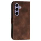 For Samsung Galaxy S25 5G YX0080 Grid Butterfly Embossed Pattern Flip Leather Phone Case with Lanyard(Coffee) - 3