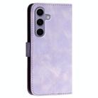 For Samsung Galaxy S25 5G YX0080 Grid Butterfly Embossed Pattern Flip Leather Phone Case with Lanyard(Light Purple) - 3