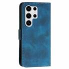 For Samsung Galaxy S25 Ultra 5G YX0080 Grid Butterfly Embossed Pattern Flip Leather Phone Case with Lanyard(Dark Blue) - 3