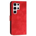 For Samsung Galaxy S25 Ultra 5G YX0080 Grid Butterfly Embossed Pattern Flip Leather Phone Case with Lanyard(Red) - 3