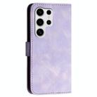 For Samsung Galaxy S25 Ultra 5G YX0080 Grid Butterfly Embossed Pattern Flip Leather Phone Case with Lanyard(Light Purple) - 3