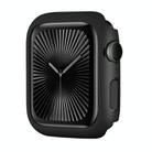 For Apple Watch Series 10 42mm Spray Glazing PC Frame Half Coverage Watch Case(Black) - 1