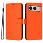 For OnePlus Nord 4 5G Skin Feel Solid Color Leather Phone Case with Lanyard(Orange) - 2