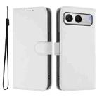 For OnePlus Nord 4 5G Skin Feel Solid Color Leather Phone Case with Lanyard(White) - 2