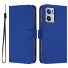 For OnePlus Nord CE 2 5G Skin Feel Solid Color Leather Phone Case with Lanyard(Dark Blue) - 2