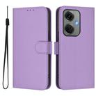 For OnePlus Nord CE3 5G India Skin Feel Solid Color Leather Phone Case with Lanyard(Lavender Purple) - 2