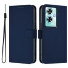 For OnePlus Nord N30 SE 5G Skin Feel Solid Color Leather Phone Case with Lanyard(Navy Blue) - 2