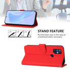 For OnePlus Nord N10 5G Skin Feel Solid Color Leather Phone Case with Lanyard(Red) - 3