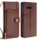 For Kyocera Digno SX4 5G Zipper Bag Leather Phone Case(Brown) - 1