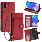 For Samsung Galaxy F06 5G Zipper Bag Leather Phone Case(Red) - 1