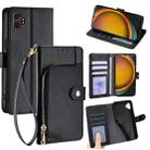 For Samsung Galaxy Xcover 7 Pro 5G Zipper Bag Leather Phone Case(Black) - 1