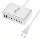 500W GaN 6 Type-C 2 USB Multi Ports Sharing Desktop Charger, Plug:EU Plug(White) - 1