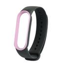 For Xiaomi Mi Band 5 Two-color TPE Watch Band(Black+Pink) - 1