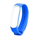 For Xiaomi Mi Band 5 Two-color TPE Watch Band(Dark Blue+White) - 1