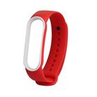 For Xiaomi Mi Band 5 Two-color TPE Watch Band(Red+White) - 1