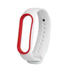 For Xiaomi Mi Band 5 Two-color TPE Watch Band(White+Red) - 1