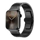 For Apple Watch 46mm / 49mm / 45mm / 44mm Side Release Stainless Steel Watch Band(Black) - 1