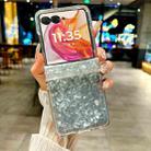 For Motorola Razr 50 Three-piece Set Pearlescent Shell Texture Phone Case(White) - 2