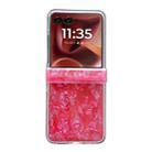 For Motorola Razr 60 Ultra Three-piece Set Pearlescent Shell Texture Phone Case(Red) - 1