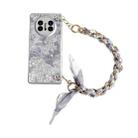 For Huawei Mate X3 / X5 Embroidery Style DIY Full Coverage Phone Case with Scarf / Bracelet(Grey) - 1